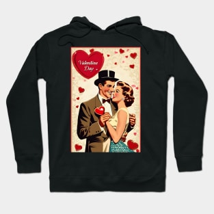 Retro valentine couple Hoodie